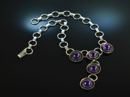 Georg Kramer um 1960! Sensationelles Vintage Design Collier Silber Amethyste signiert