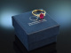 Edler Klassiker! Eleganter Rubin Brillant Ring Gold 750
