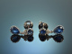 Meeresblau! Sch&ouml;ne Diamant Saphir Tropfen Ohrringe Wei&szlig; Gold 750