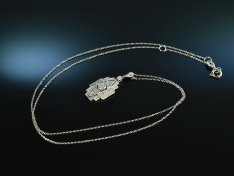 Feines Glitzern! Eleganter Brillant Anh&auml;nger mit Kette 0,25 ct Wei&szlig; Gold 750