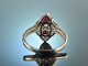 Elegantes Glitzern! Sch&ouml;ner Ring Rubine Brillanten 0,55 ct Wei&szlig; Gold 750