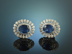 Edles Blau! Feinste Saphir Ohrringe Brillanten 0,74 ct...