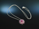 Timelessly beautiful! Classic Ruby Brilliant Pendant with Chain White Gold 750