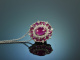Timelessly beautiful! Classic Ruby Brilliant Pendant with Chain White Gold 750