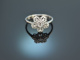 Flower Power! H&uuml;bscher Ring Brillanten Diamanten 0,35 ct Wei&szlig; Gold 750