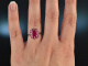 Feines Rot! Eleganter Rubin Brillant Ring Wei&szlig; Gold 750