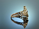 Um 1800! Sehr seltener historischer Bl&uuml;ten Ring Granate Gold Silber