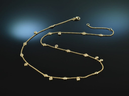 Pretty Diamonds! Sch&ouml;ne Collier Kette 20 champagnerfarbene Brillanten 1,2 ct Gold 750