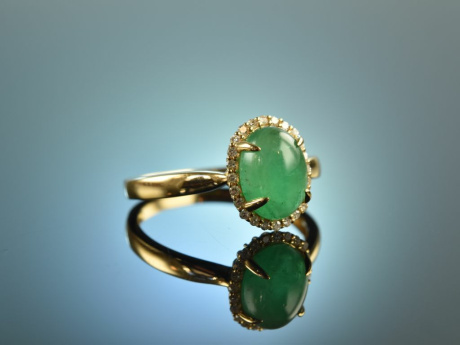 Fine Emerald! Eleganter Smaragd Brillant Ring Gold 750