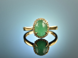 Fine Emerald! Eleganter Smaragd Brillant Ring Gold 750