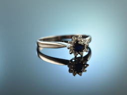 My Lovely! Klassischer Verlobungs Ring Saphir Diamanten...