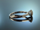 My Lovely! Klassischer Verlobungs Ring Saphir Diamanten Wei&szlig; Gold 750