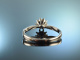 My Lovely! Klassischer Verlobungs Ring Saphir Diamanten Wei&szlig; Gold 750