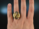 M&uuml;nchen um 1960! Cooler Sixties Vintage Ring Gelb und Wei&szlig; Gold 750