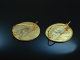 To costume and dirndl! Earrings from historical coins silver-gilt