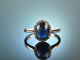 Feines Blau! Edler Verlobungs Ring Saphir und Brillanten Wei&szlig; Gold 750