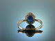 Feines Blau! Edler Verlobungs Ring Saphir und Brillanten Wei&szlig; Gold 750