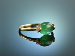 Edler Emerald! Sch&ouml;ner Smaragd Diamant Ring Gelb Gold 750