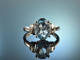 Elegant Blue! Edler Aquamarin Ring Brillanten Wei&szlig; Gold 750