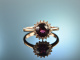 Purple Red! Wundervoller Ring Rhodolith Diamanten Rot Gold 750