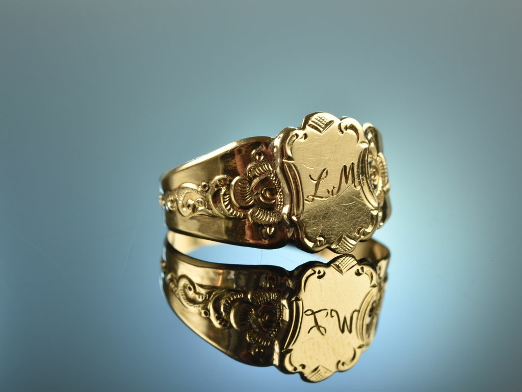 Gold Monogram Ring