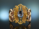 Wien um 1850! Seltenes Biedermeier Modeschmuck Armband vergoldet blaues Glas