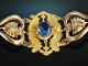 Wien um 1850! Seltenes Biedermeier Modeschmuck Armband vergoldet blaues Glas