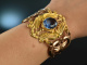 Wien um 1850! Seltenes Biedermeier Modeschmuck Armband vergoldet blaues Glas