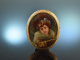 Frankfurt um 1870! Feine Damenprotr&auml;t Porzellan Brosche Miniaturmalerei Gold 585