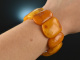 Baltic Amber um 1970! Sch&ouml;nes Butterscotch Bernstein Armband elastisch