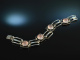 Around 1955! Beautiful Vintage Design Bracelet Silver 835 Rose Quartz