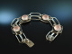 Around 1955! Beautiful Vintage Design Bracelet Silver 835 Rose Quartz