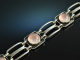 Around 1955! Beautiful Vintage Design Bracelet Silver 835 Rose Quartz