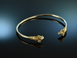 Around 1960! Chic fine ram head bangle silver 835...