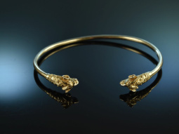 Around 1960! Chic fine ram head bangle silver 835...