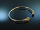 Around 1960! Chic fine ram head bangle silver 835 delicate gold plated