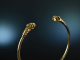 Around 1960! Chic fine ram head bangle silver 835 delicate gold plated