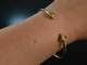 Around 1960! Chic fine ram head bangle silver 835 delicate gold plated