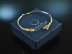 Around 1960! Chic fine ram head bangle silver 835 delicate gold plated