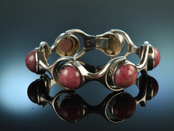 K&ouml;ln um 1960! Schickes Vintage Design Armband Silber 925 Rhodochrosite