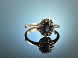My Lovely! Klassischer Verlobungs Ring Saphir Diamanten...