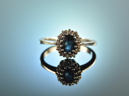 My Lovely! Klassischer Verlobungs Ring Saphir Diamanten...