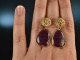 Red and Gold! Elegante Ohrringe Opake Rubine Sterling Silber vergoldet
