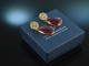 Red and Gold! Elegante Ohrringe Opake Rubine Sterling Silber vergoldet