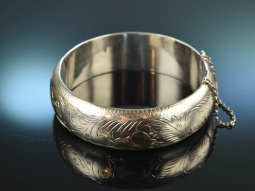 Around 1970! Chic vintage bracelet tendril engraving...