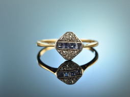 England um 1910! Zarter Art Deco Ring Diamanten Saphire...