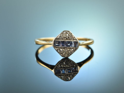 England um 1910! Zarter Art Deco Ring Diamanten Saphire...