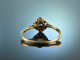 England um 1910! Zarter Art Deco Ring Diamanten Saphire Gold 750 Platin