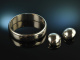 Around 1970! Heavy Vintage Bangle and Earclips signed De Luxe Silver 800