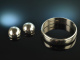 Around 1970! Heavy Vintage Bangle and Earclips signed De Luxe Silver 800